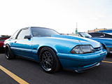 Blue Ford Mustang 5.0