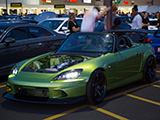 Green K24 Honda S2000 with the Hood Off