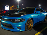 Dodge CHarger with Blue Wrap