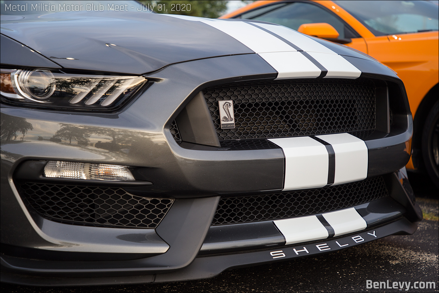 Front grill of a Ford Mustang Shelby GT350