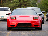 Popup headlights on Red Acura NSX
