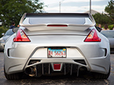 Silver Nissan 370Z with custom rear bumper