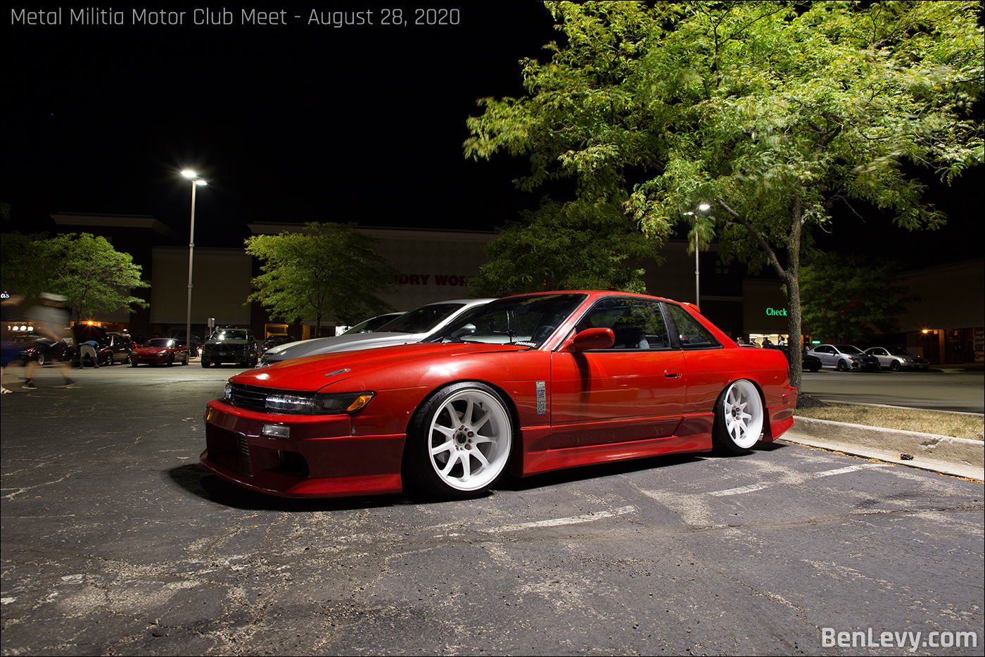 Red Nissan 240SX Coupe Alone in the Parking Lot