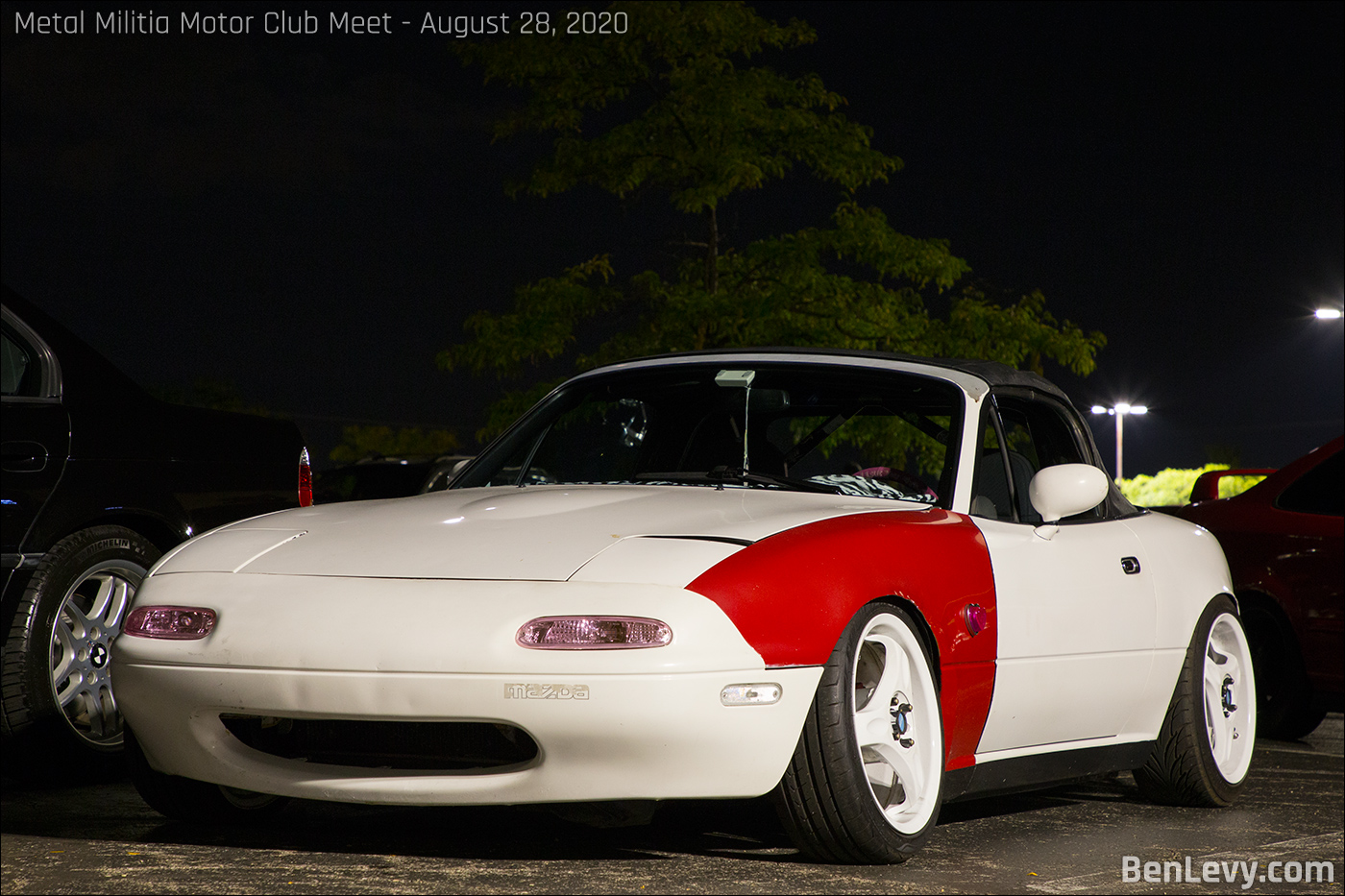 Mazda Miata with Pink Turn Signals