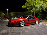 Red Nissan 240SX Coupe Alone in the Parking Lot