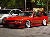 Red S13 Nissan 240SX at Glendale Heights Car Meet