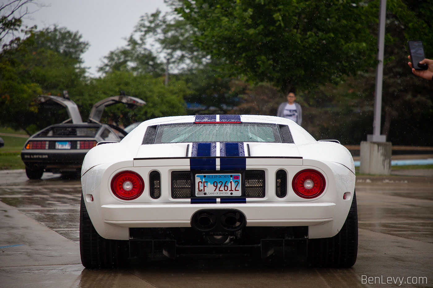 Rear of A White Ford GT