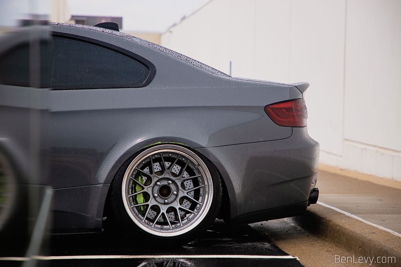 Slammed BMW M3 with Grey Wrap