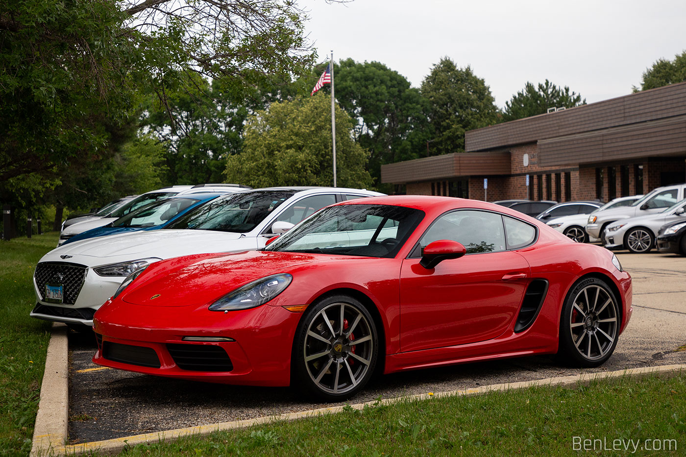 Red Porsche 718 Cayman