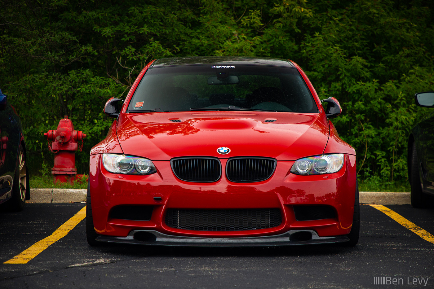 Front of Red BMW M3