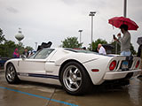 White Ford GT with Blue Stripes