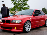 Red E46 BMW coupe