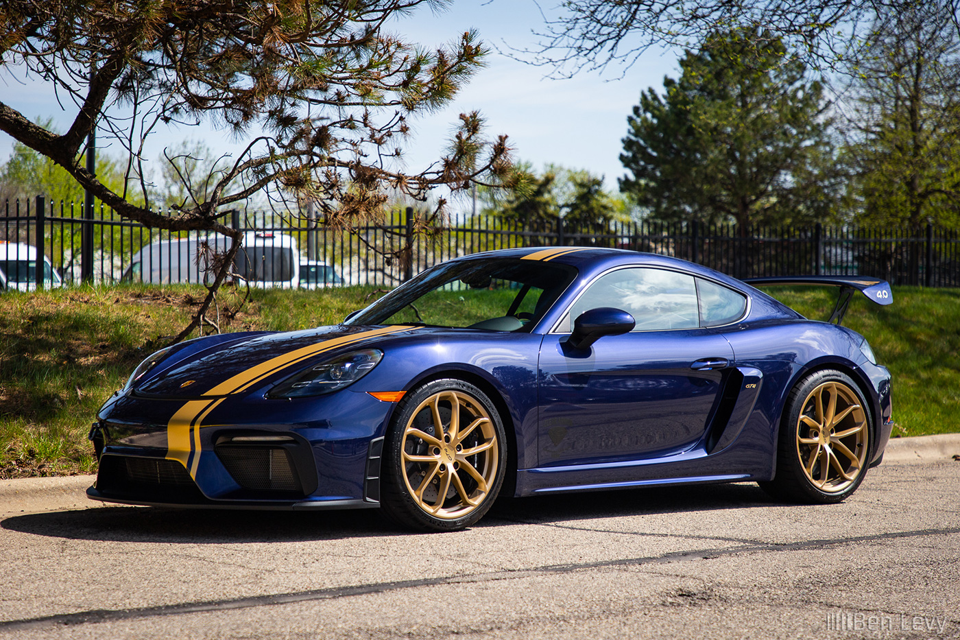 Blue Porsche 718 Cayman GT4