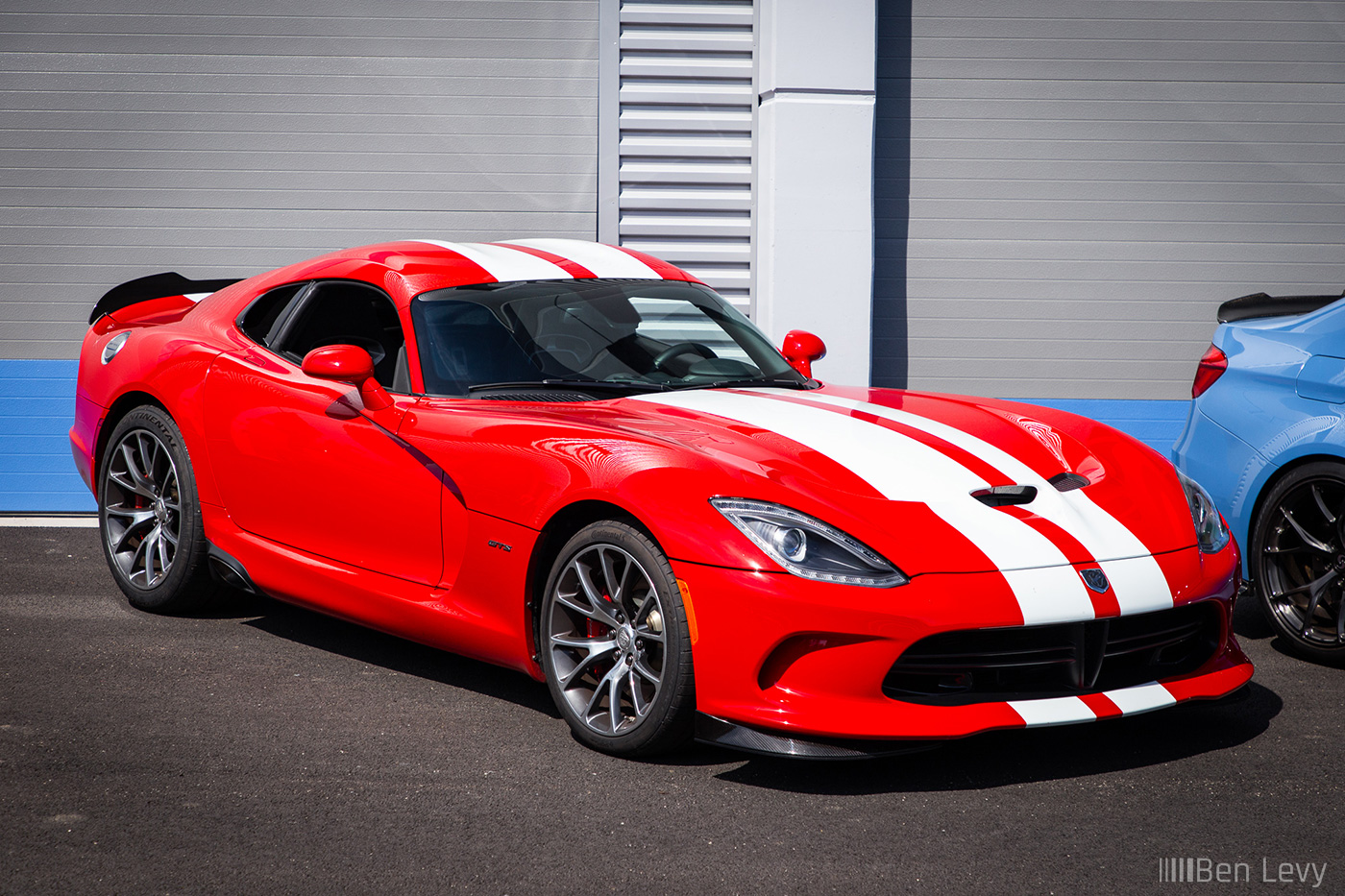 Red Dodge Viper GTS with White Stripes