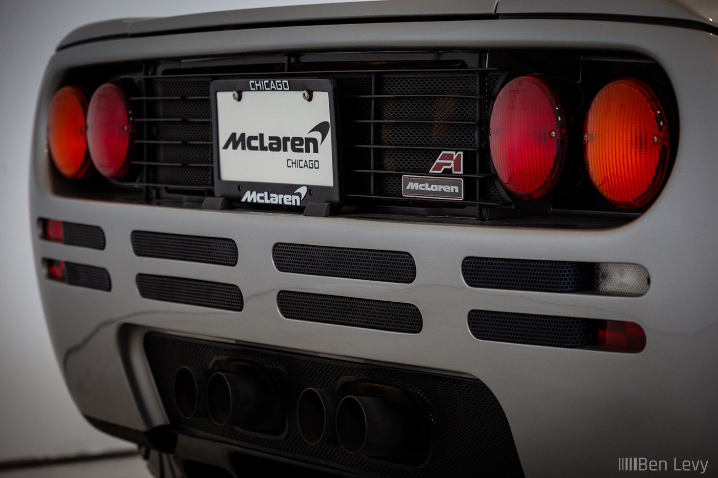 Rear Taillights on a Silver McLaren F1