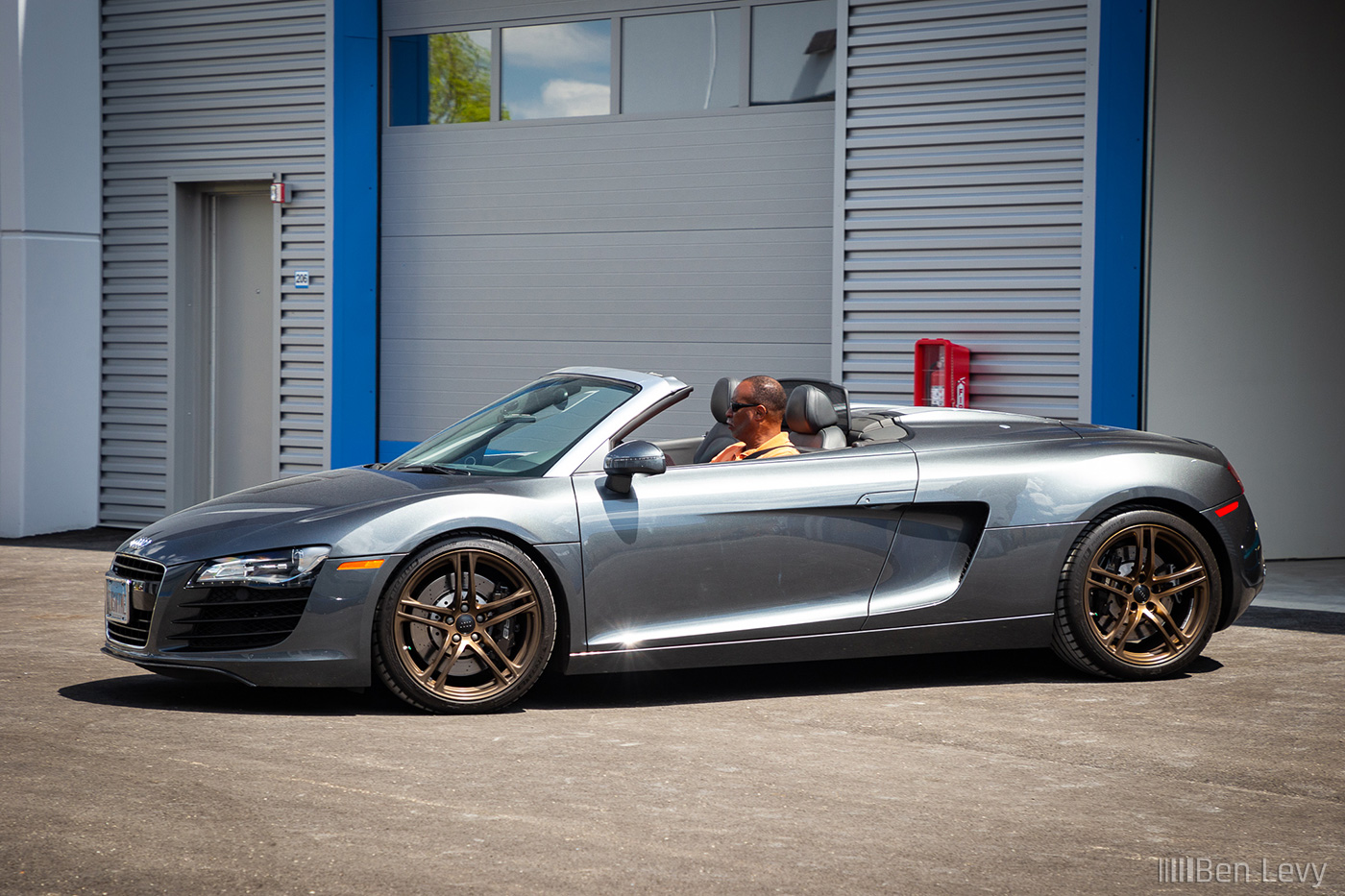 Silver Audi R8 Spyder with Bronze Wheels