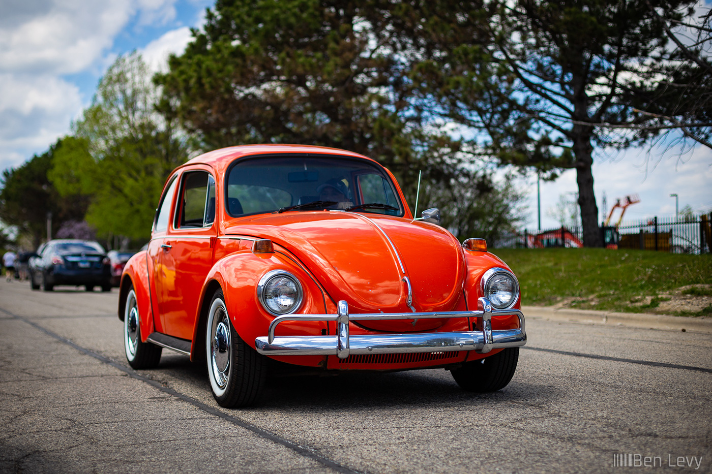 Orange Volkswagen Beetle at North Suburbs Cars & Coffee