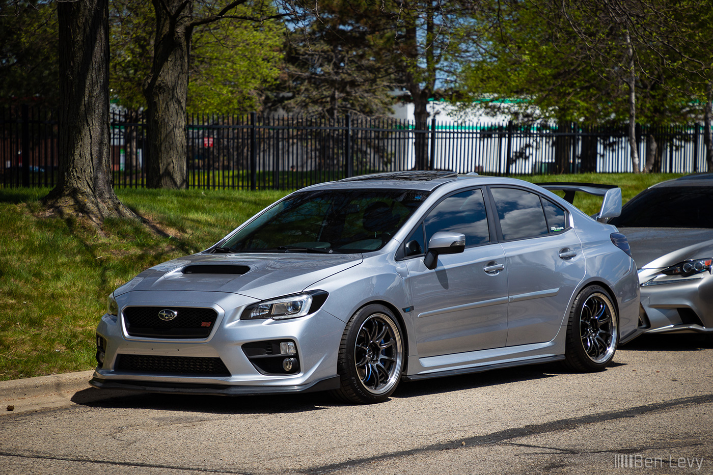 Silver Subaru WRX STI on the Street