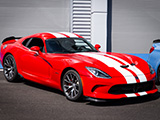 Red Dodge Viper GTS with White Stripes