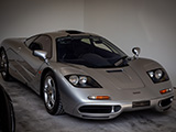 Silver McLaren F1 at Big Door Garage Suites