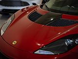 Hood of Red Lotus Evora GT