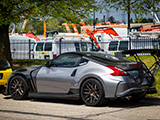 Silver Nissan 370Z with Massive Wing
