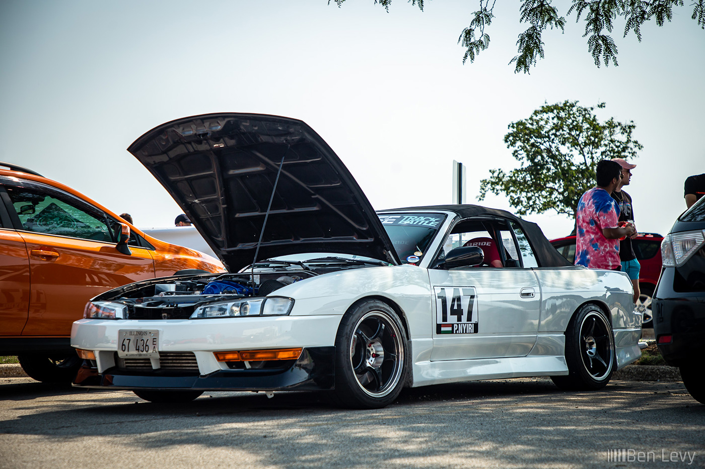 White Nissan 240SX Convertible with RB Engine Swap