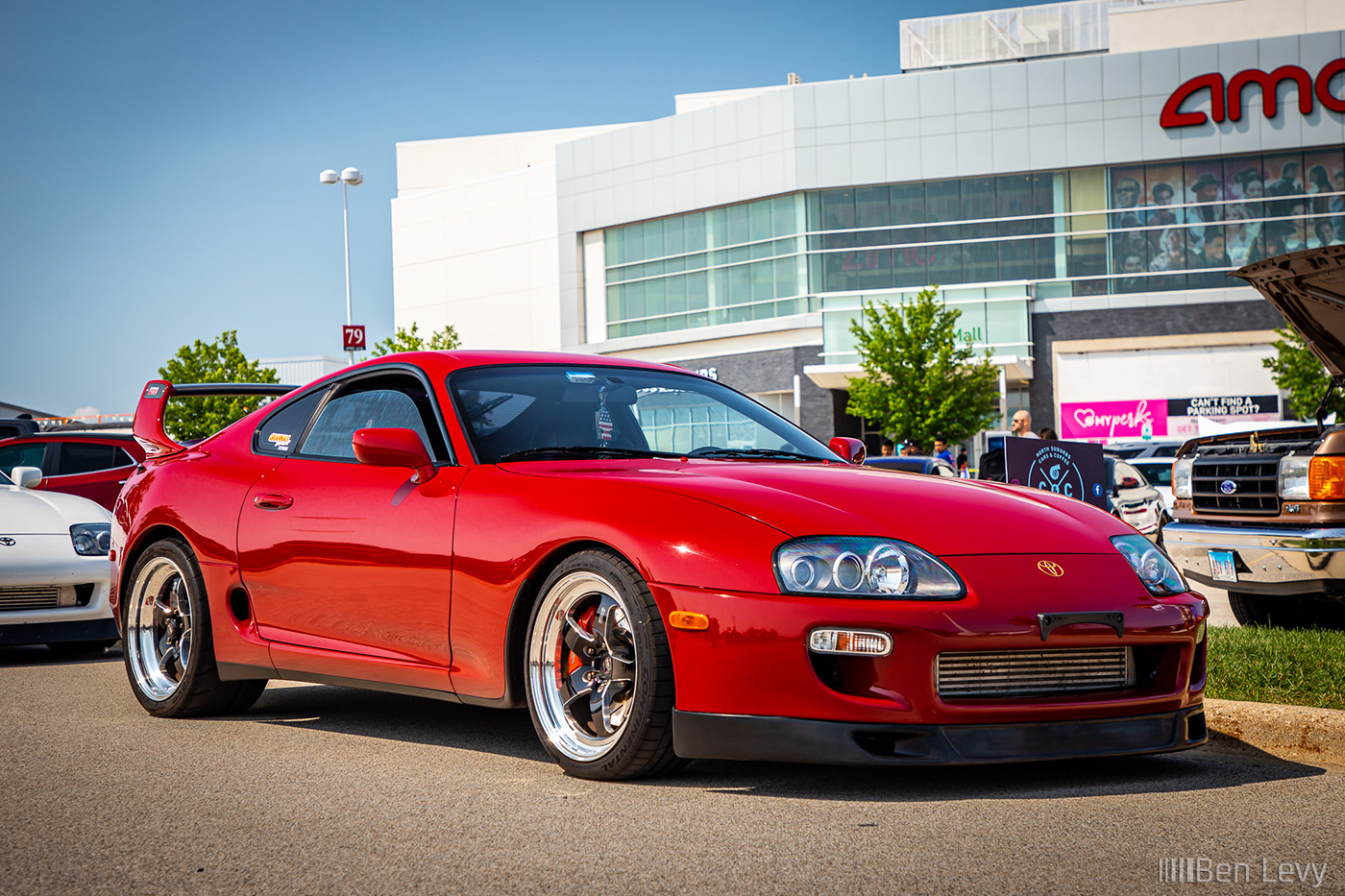 Red Toyota Supra at North Suburbs Cars & Coffee