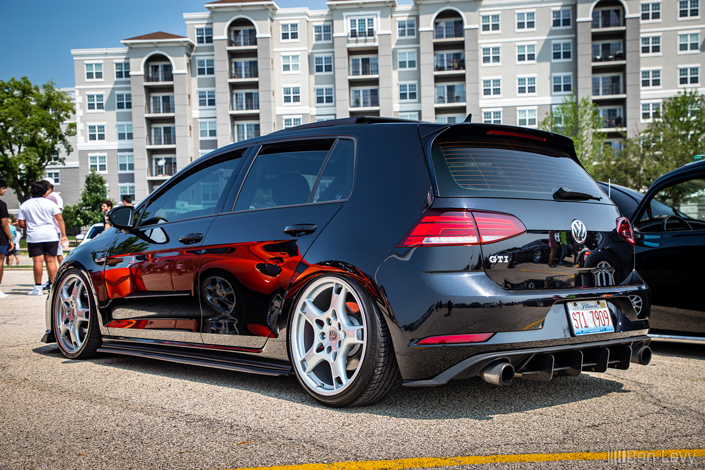 Bagged Volkswagen GTI at North Suburbs Cars & Coffee