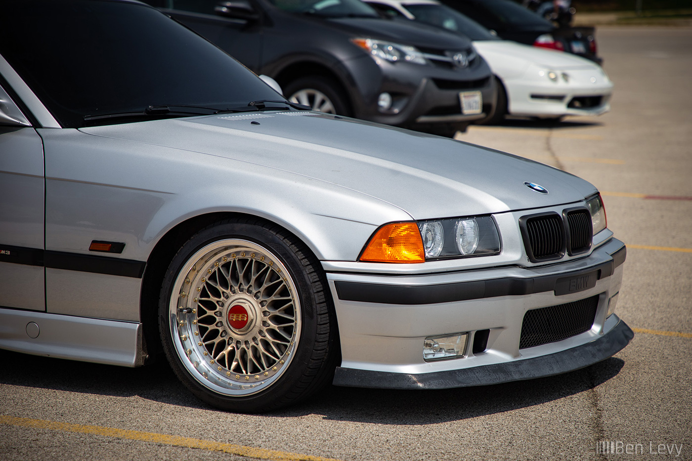 Front End of Silver BMW M3 Coupe