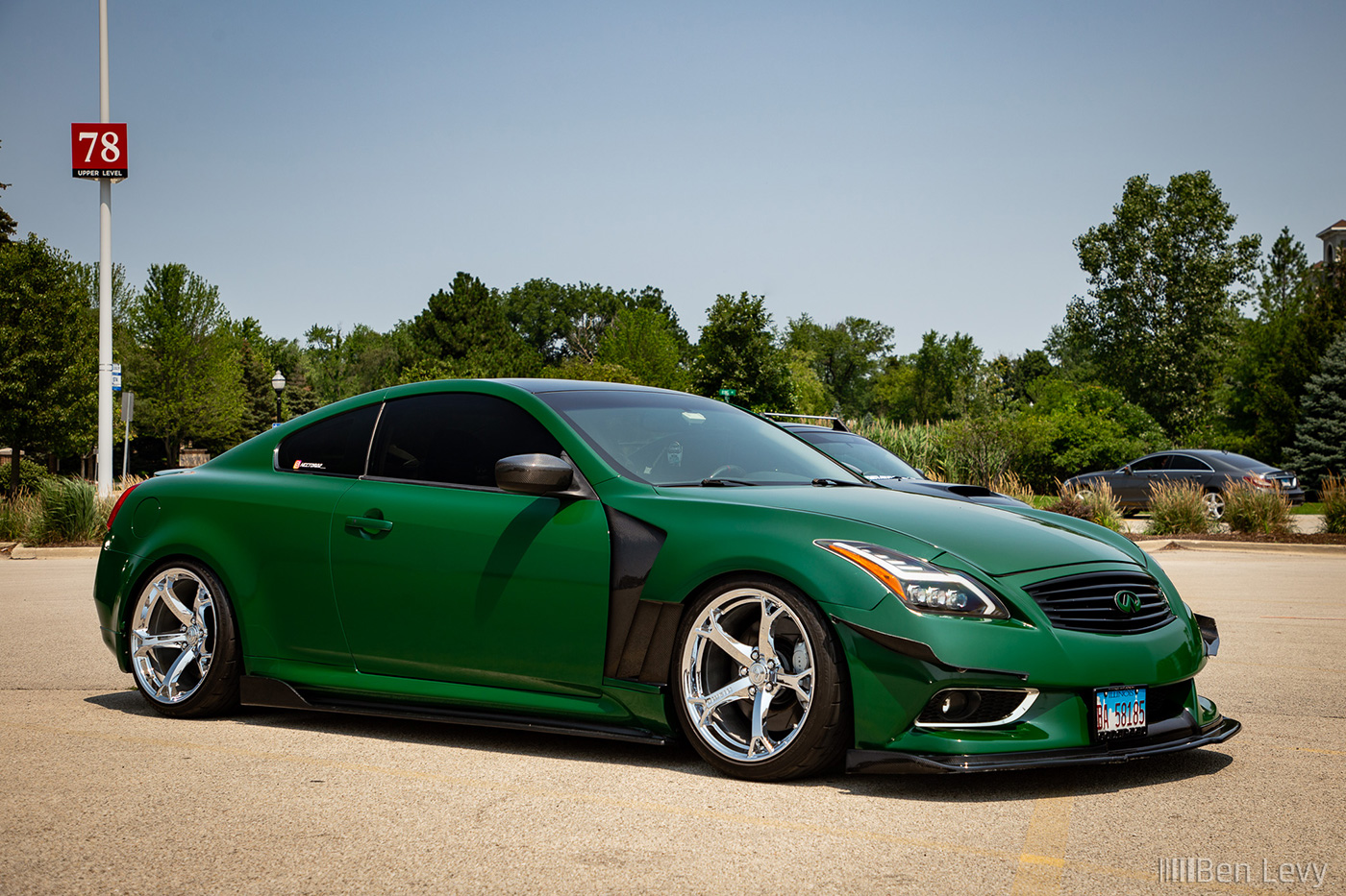Green Infiniti G37 Coupe at North Suburbs Cars & Coffee