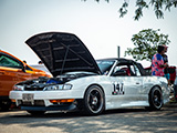 White Nissan 240SX Convertible with RB Engine Swap