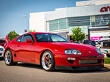 Red Toyota Supra at North Suburbs Cars & Coffee