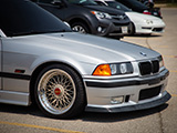 Front End of Silver BMW M3 Coupe