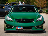 Front of Green Infiniti G37 Coupe