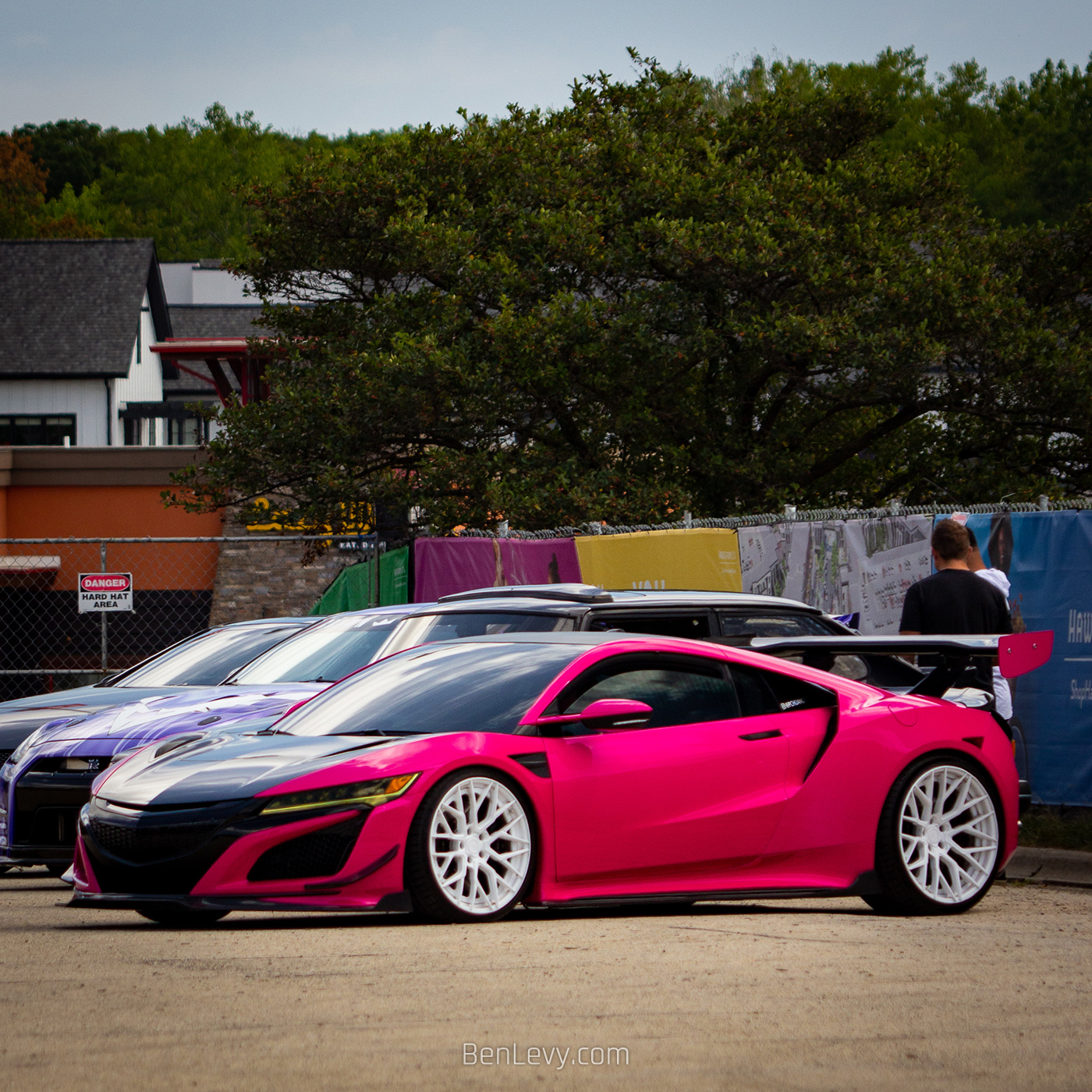 Pink Acura NSX on White BC Wheels