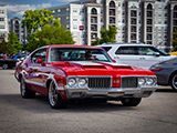 Red Oldsmobile 442 at North Suburbs Cars & Coffee
