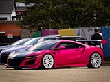 Pink Acura NSX on White BC Wheels