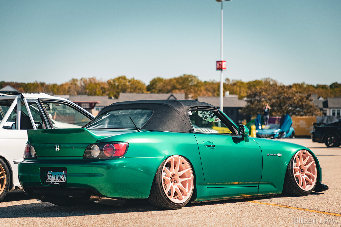 Green Wrap on S2000 at North Suburbs Cars & Coffee