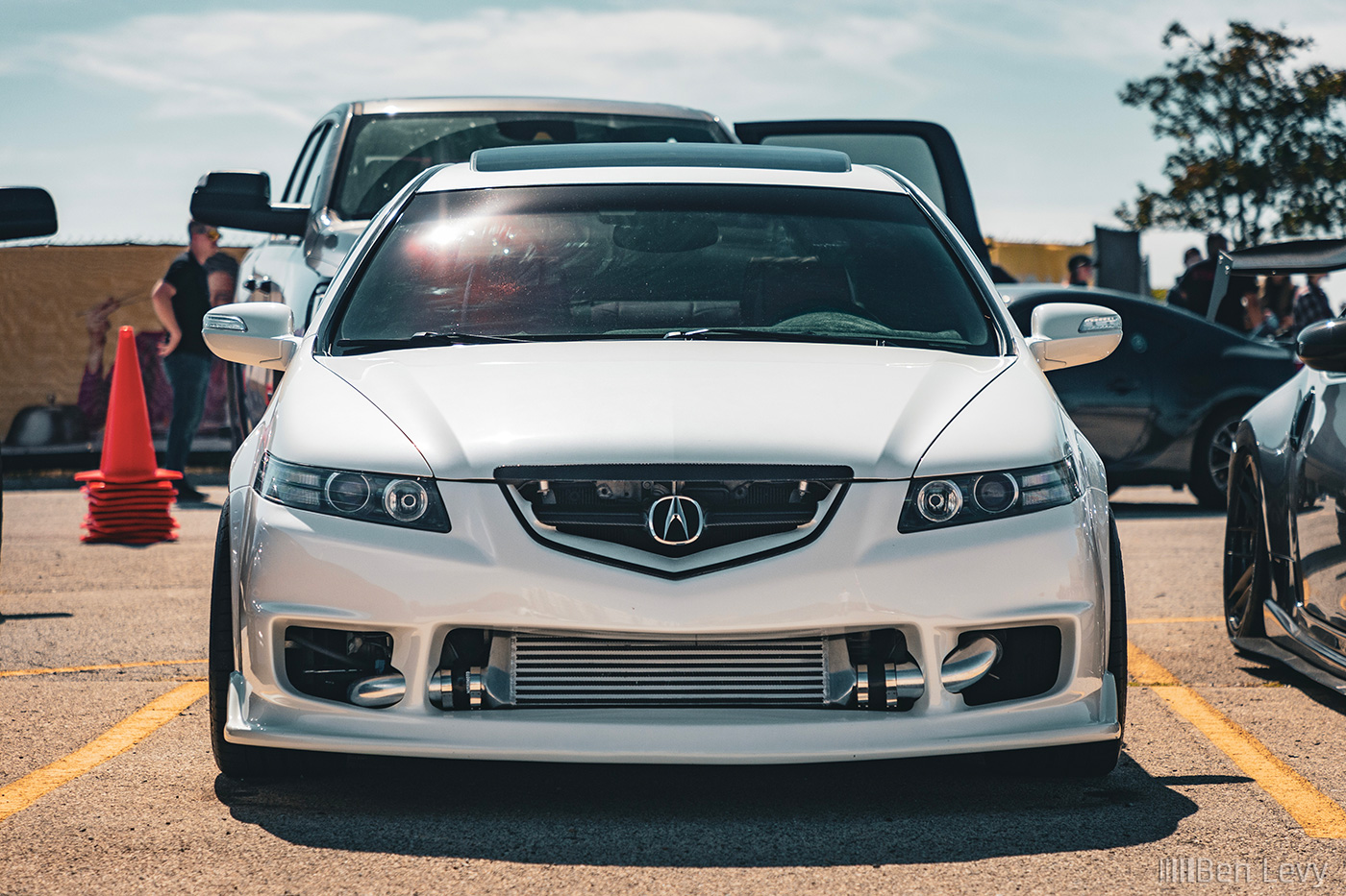 White Acura TL at acura-tl-North Suburbs Cars & Coffee