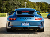 Rear End of Gemini Blue Mettallic Porsche 991