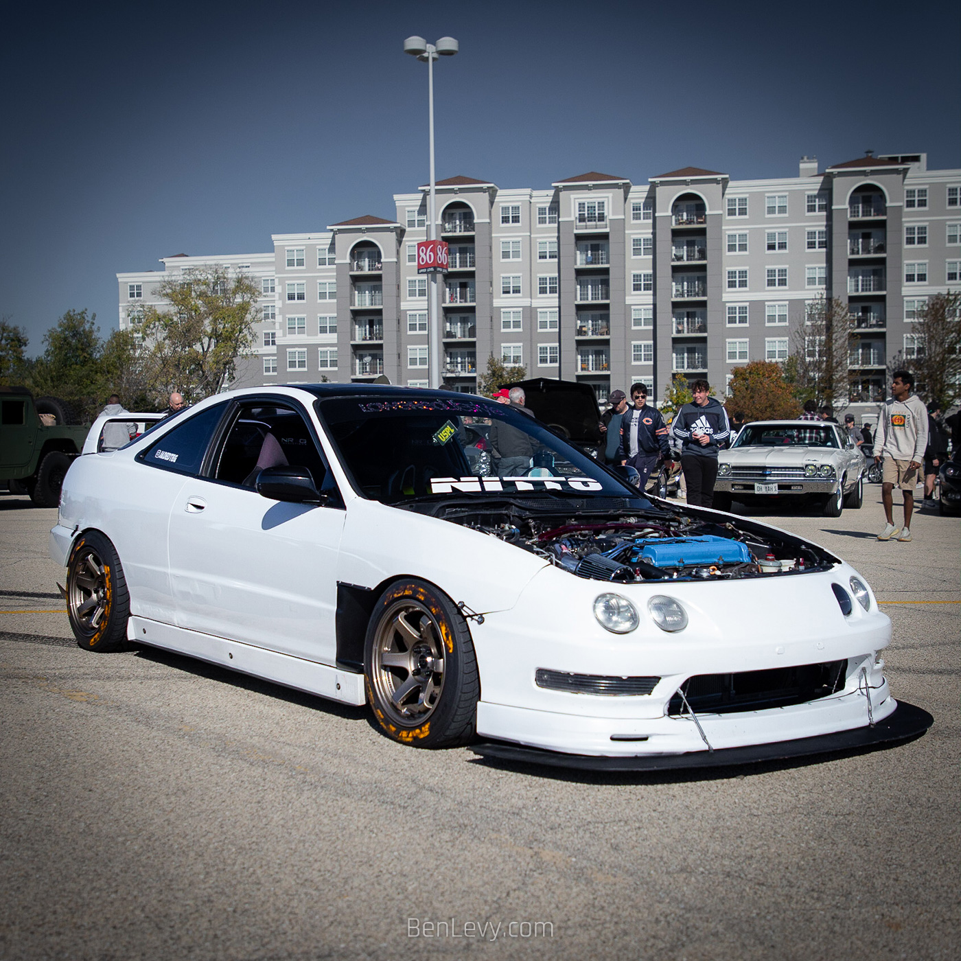 White Acura Integra at North Suburbs Cars & Coffee