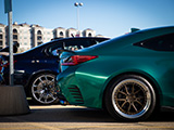 Rear Quarter of Lexus RC350 with Green Wrap