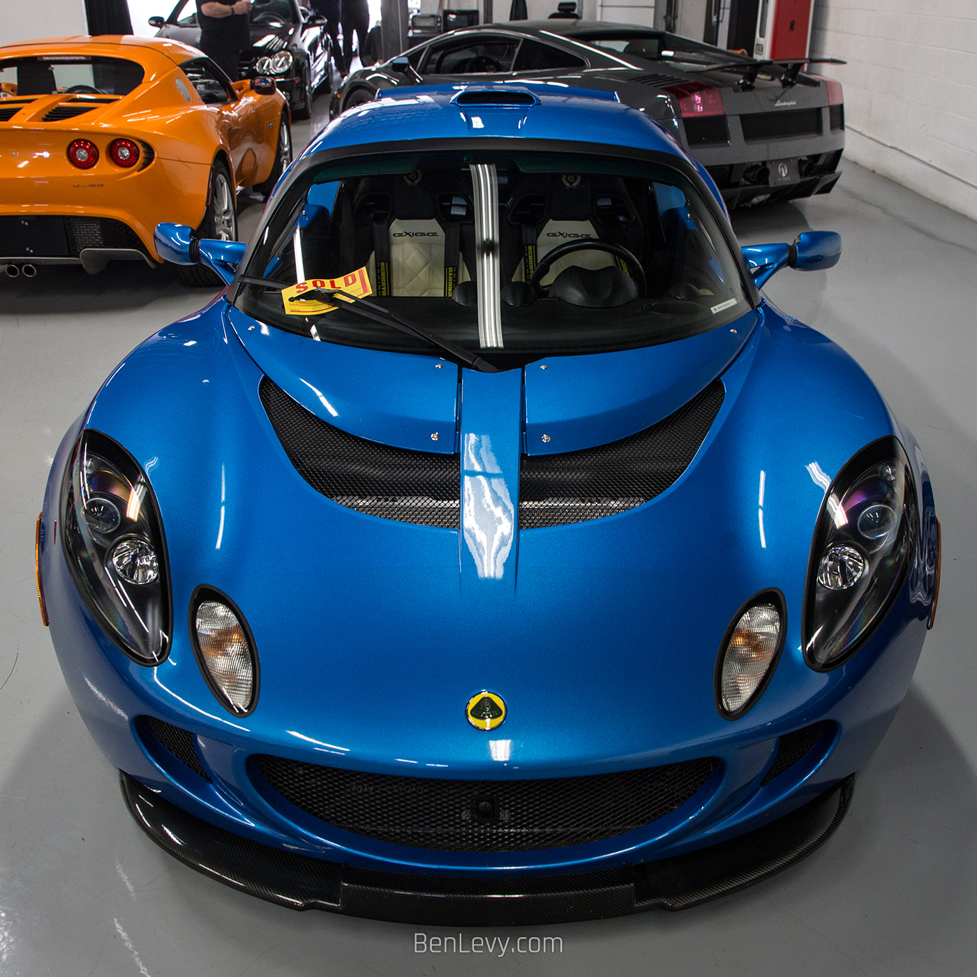 Front Clamshell of a Blue Lotus Exige