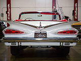Rear Fins on White 1959 Chevrolet Impala Convertible
