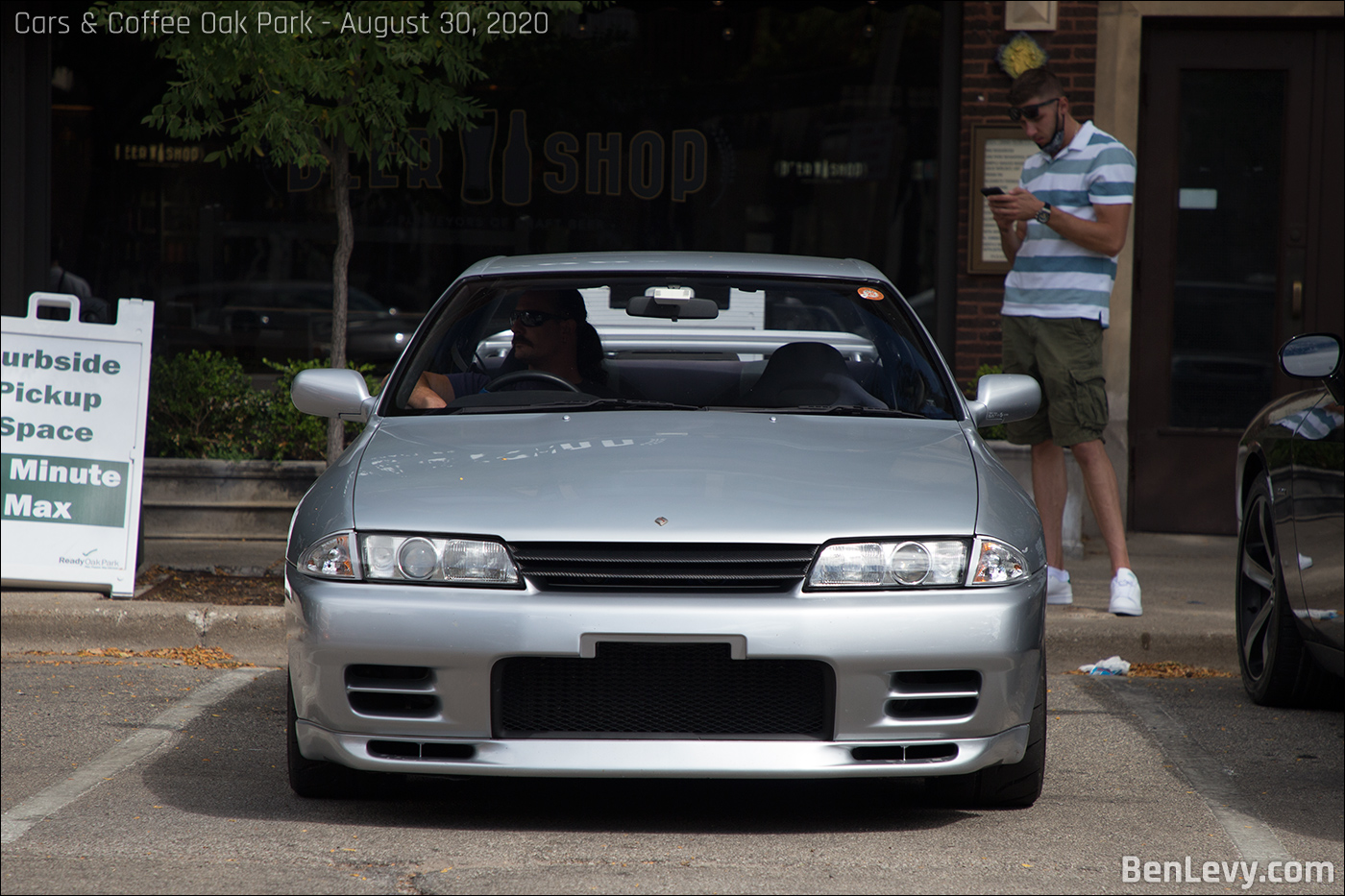 Front of Silver Nissan Skyline GT-R