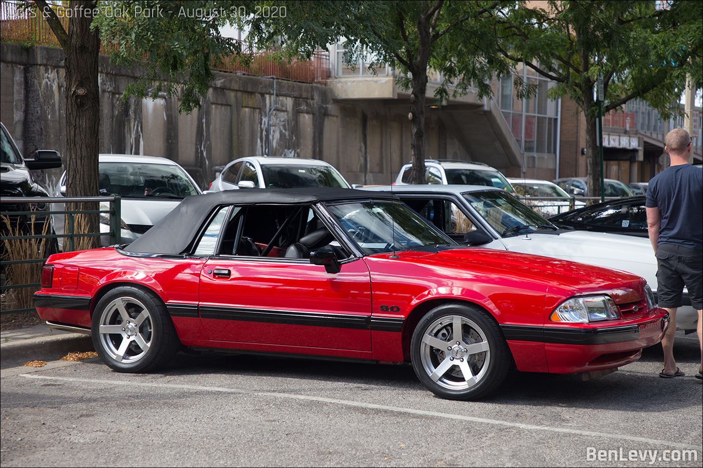 Red Ford Mustang 5.0 convertible