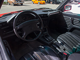 Black interior of an E30 BMW