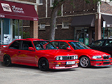 E30 and E36 M3 in red