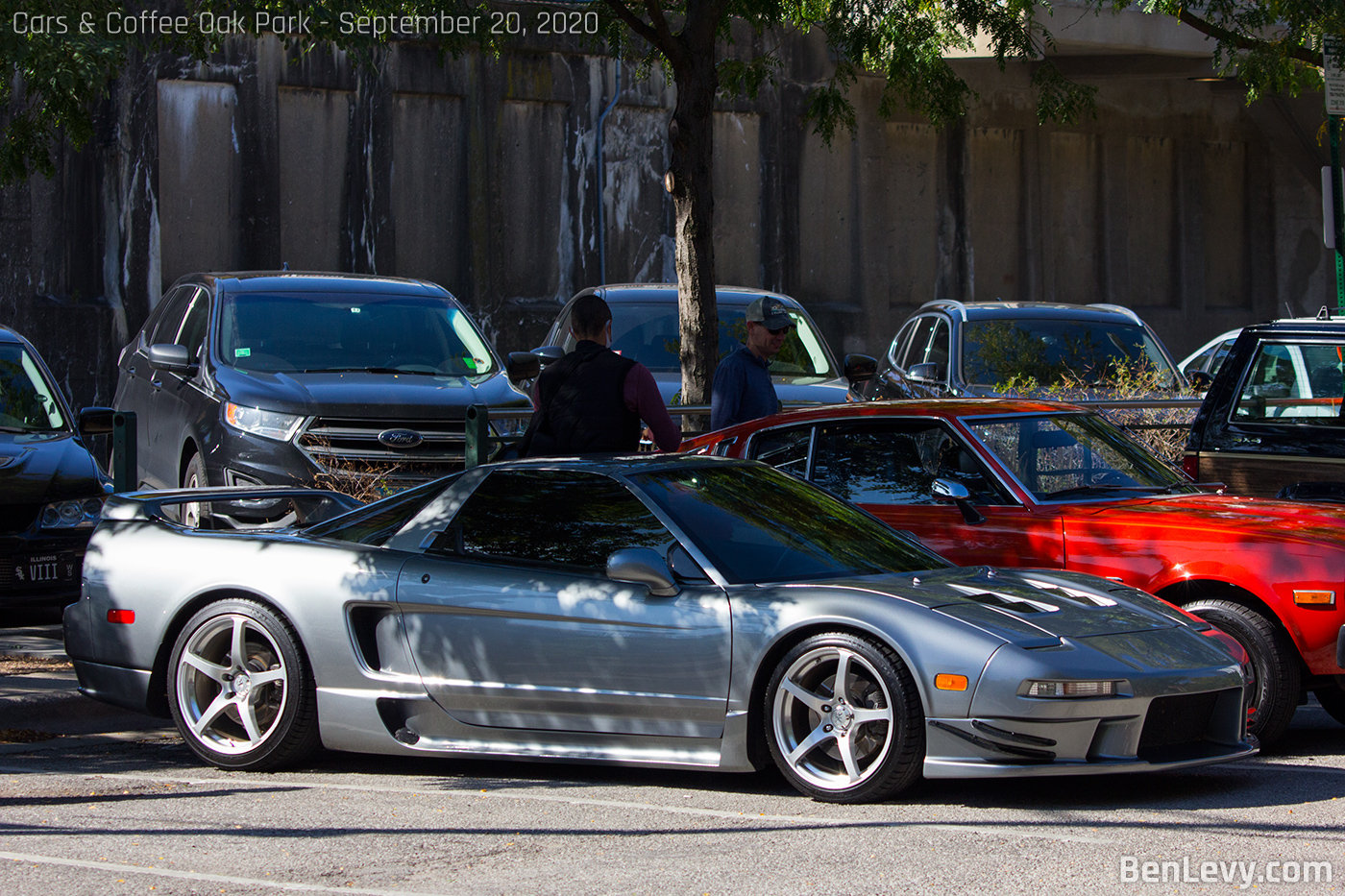Silver Acura NSX with body kit